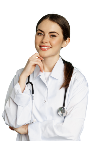 Médica sorrindo